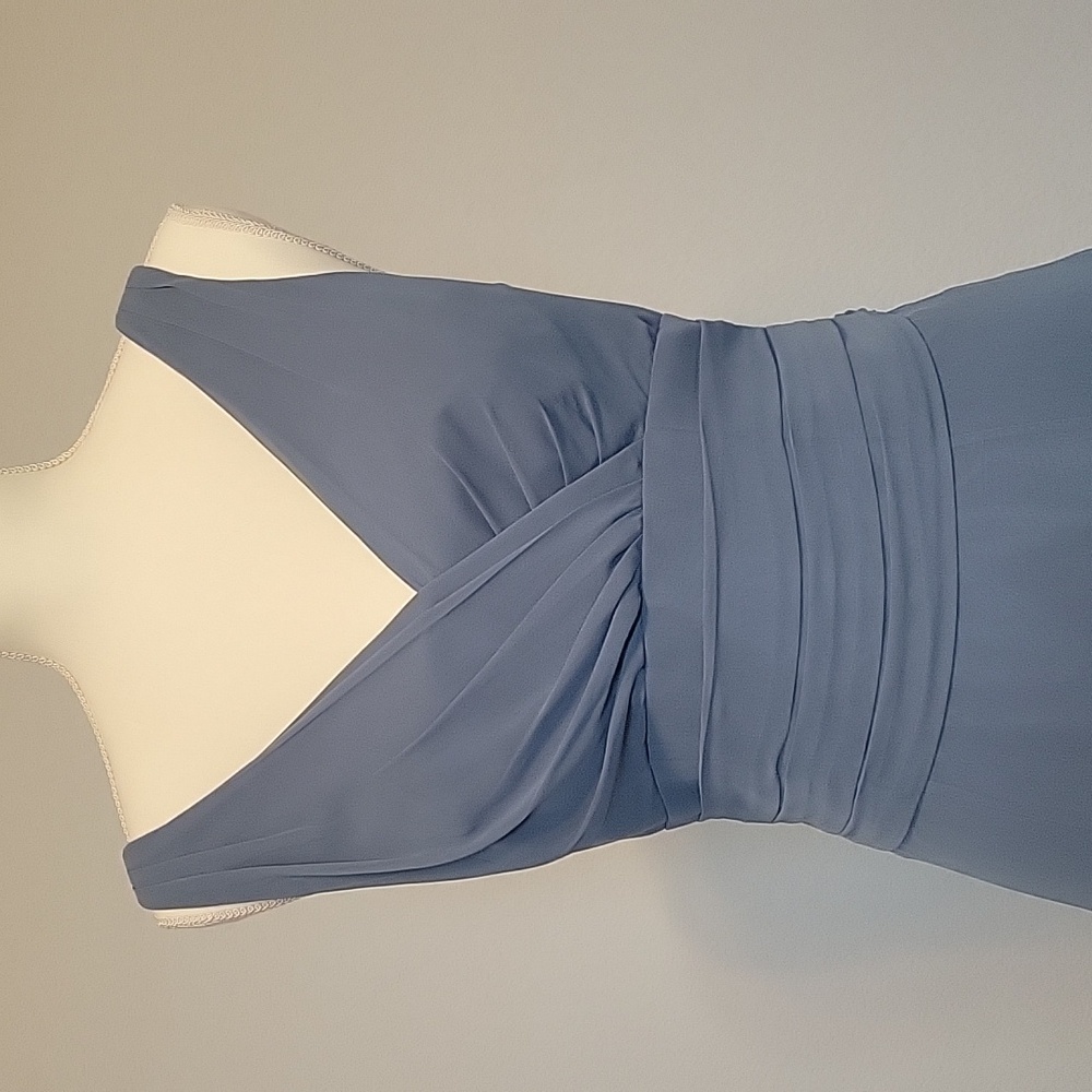 David's Bridal Elegant Blue Evening Gown, Size 6 - Picture 3 of 15